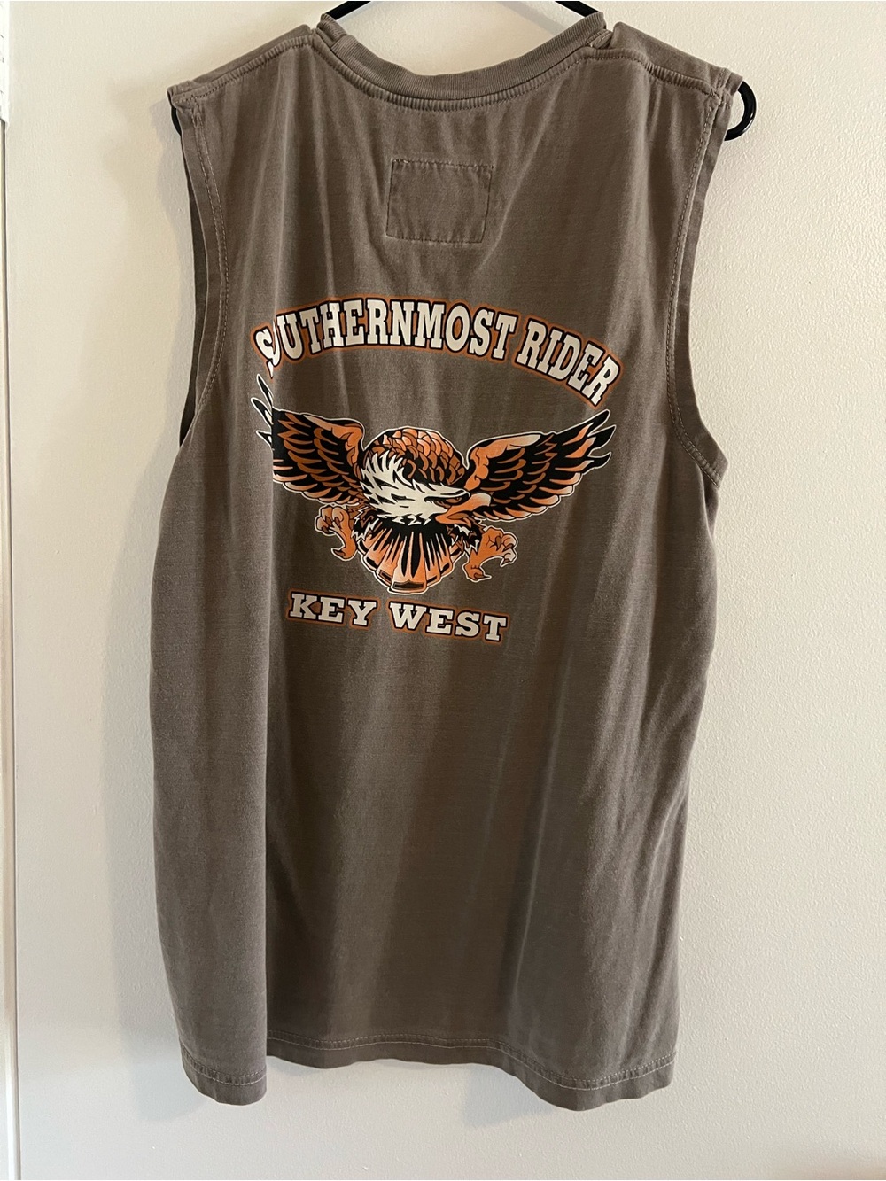 Unisex Sleeveless Brown Graphic Tank Top - Southernmost Rider